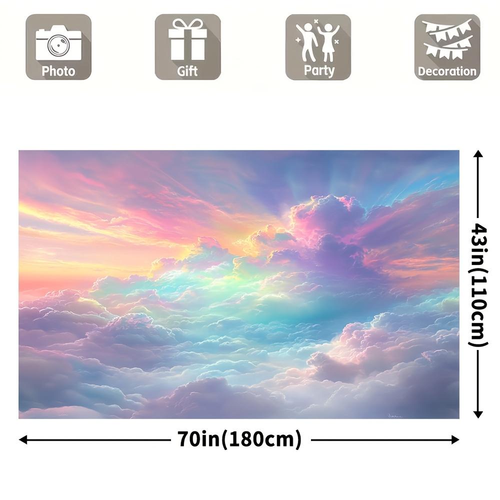 1pc Dreamy Cloud Photography Background Banner, Multi Functional Studio Prop, Universal Style, No Need for Electricity