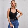 Knitted Solid Color Vest Summer Sexy V-neck Slim Versatile Suspender Top Women