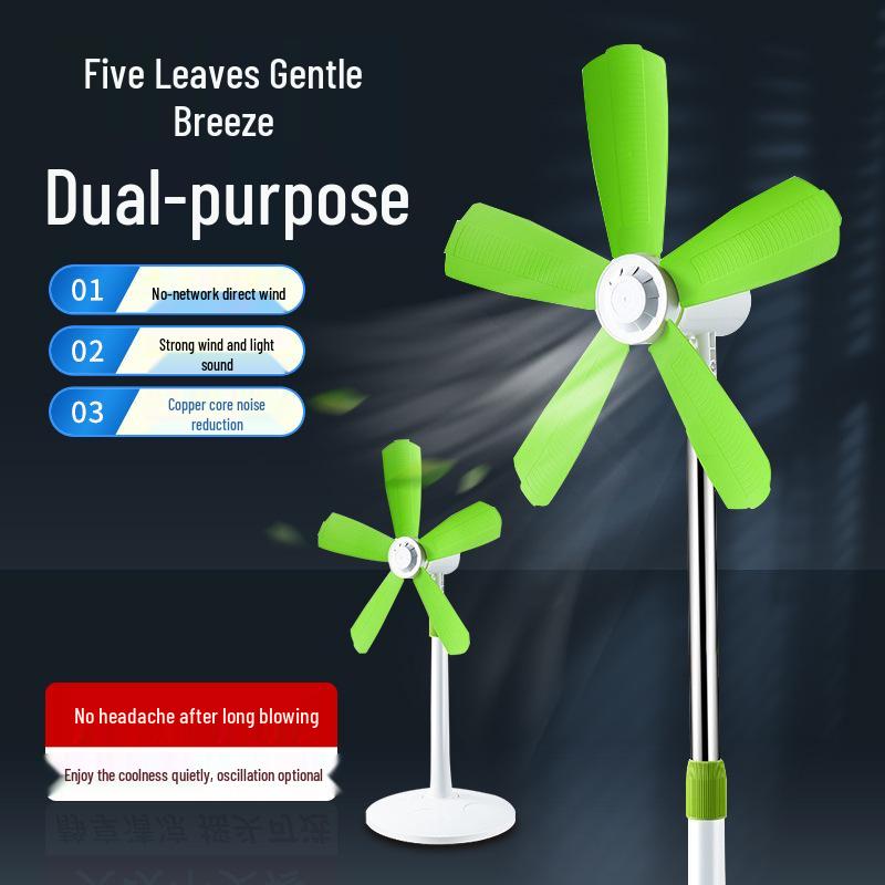 Zhonglian Vertikální podlahový ventilátor: Pětilopatkové měkké čepele, bez síťového krytu, ideální do obývacího pokoje, na kolej, do ložnice nebo na pracovní stůl.