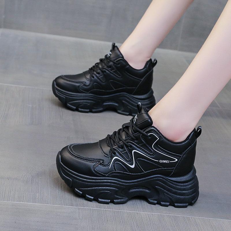 Inner height increase dad shoes women's 2025 new versatile small man thick sole comfortable breathable casual sports little white shoes