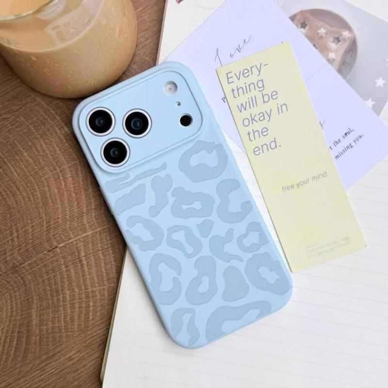 New Embossed Leopard Print Silicone Phone Case for IPhone 17 Pro Max 16 Pro Max 15 Pro Max 14, Precise Cutout Camera Protection Shockproof Soft Cover