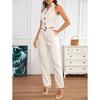 Spring/Summer Sleeveless Top + High-Waisted Straight-Leg Pants Women's Two-Piece Set