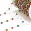 Cadenas de Acero Inoxidable Doradas con Piedras Naturales Turquesa Amatista Cuarzo Piedras Preciosas Cuentas de 4 mm para Fabricación de Collares DIY Componentes