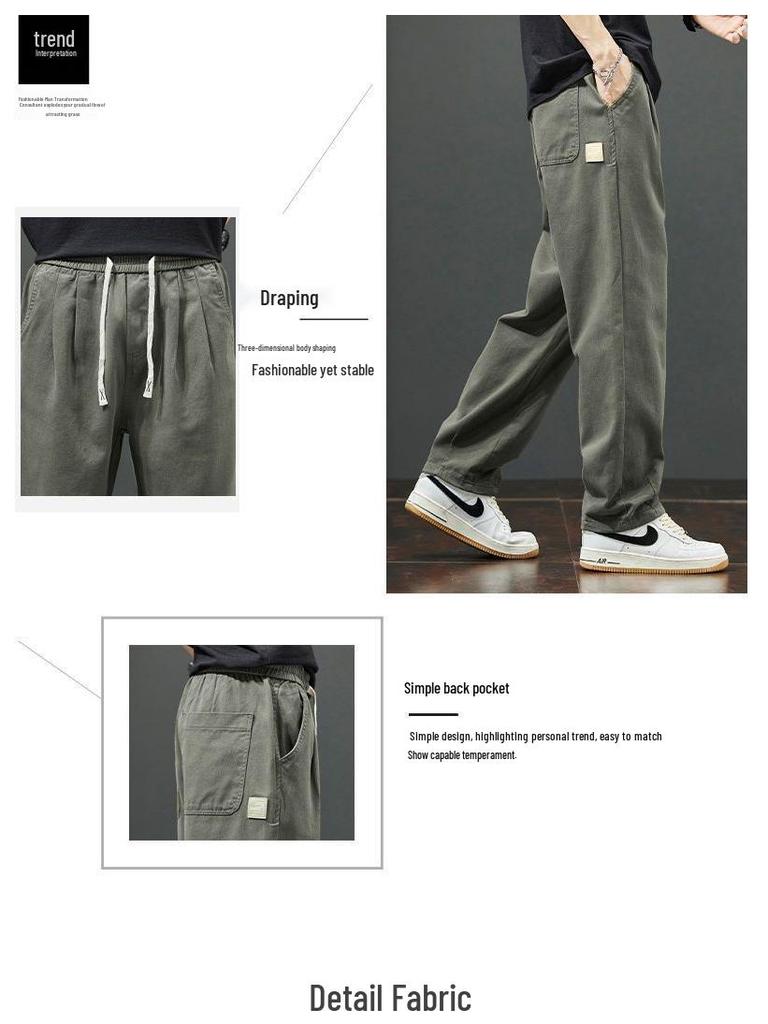 Men's 2025 American Loose Straight-Leg Casual Work Pants for Spring and Autumn