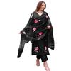 Gosriki Damen Rayon-Mischung Bedruckter Gerader Kurta Mit Hose & Dupatta (Roka BlackGs Schwarz XxxLarge)