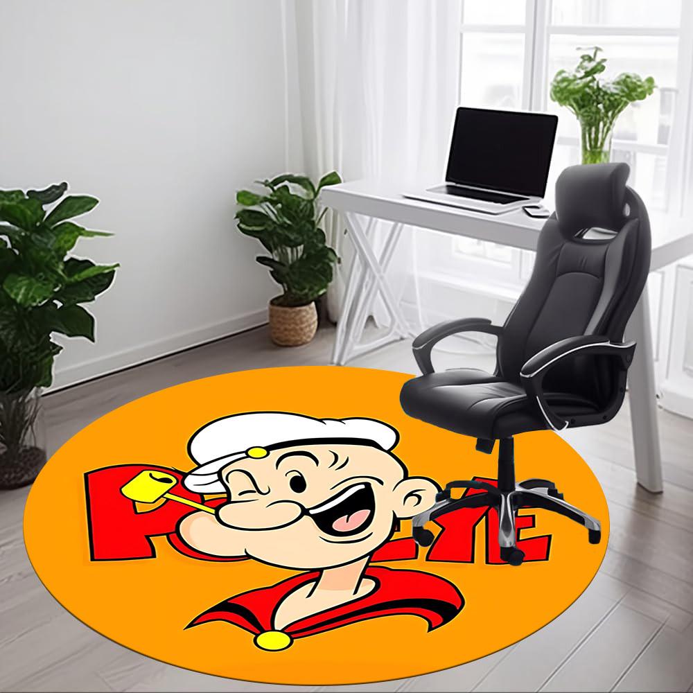 1pc Popeye Sailor Office Round Area Rug, Under Office Chairs Bedroom Living Room Home Decor a1016100