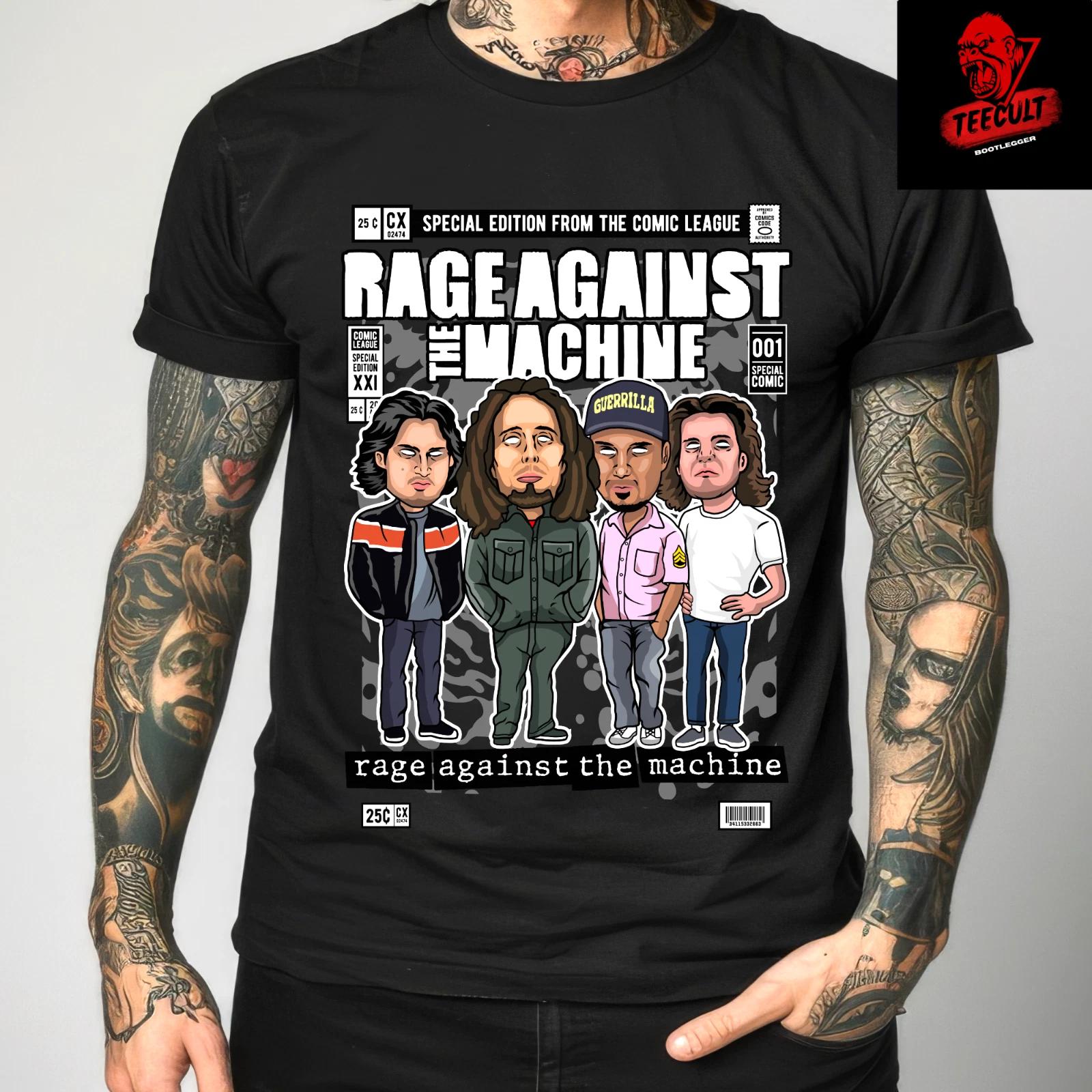 Men s and Women s T-shirts Rage Against The Machine Comic League Unisex Heavy Cotton Band XS
