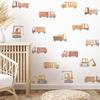 Bohemian Construction Vehicle Wall Decals, Excavator and Car Self-Adhesive Stickers for Boys Kids Bedroom, Children's Room Decor