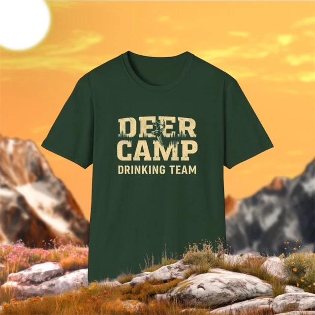 

Deer Camp Drinking Team T-Shirt, Funny Hunting Apparel, Hunting Season - Unisex 2XL
