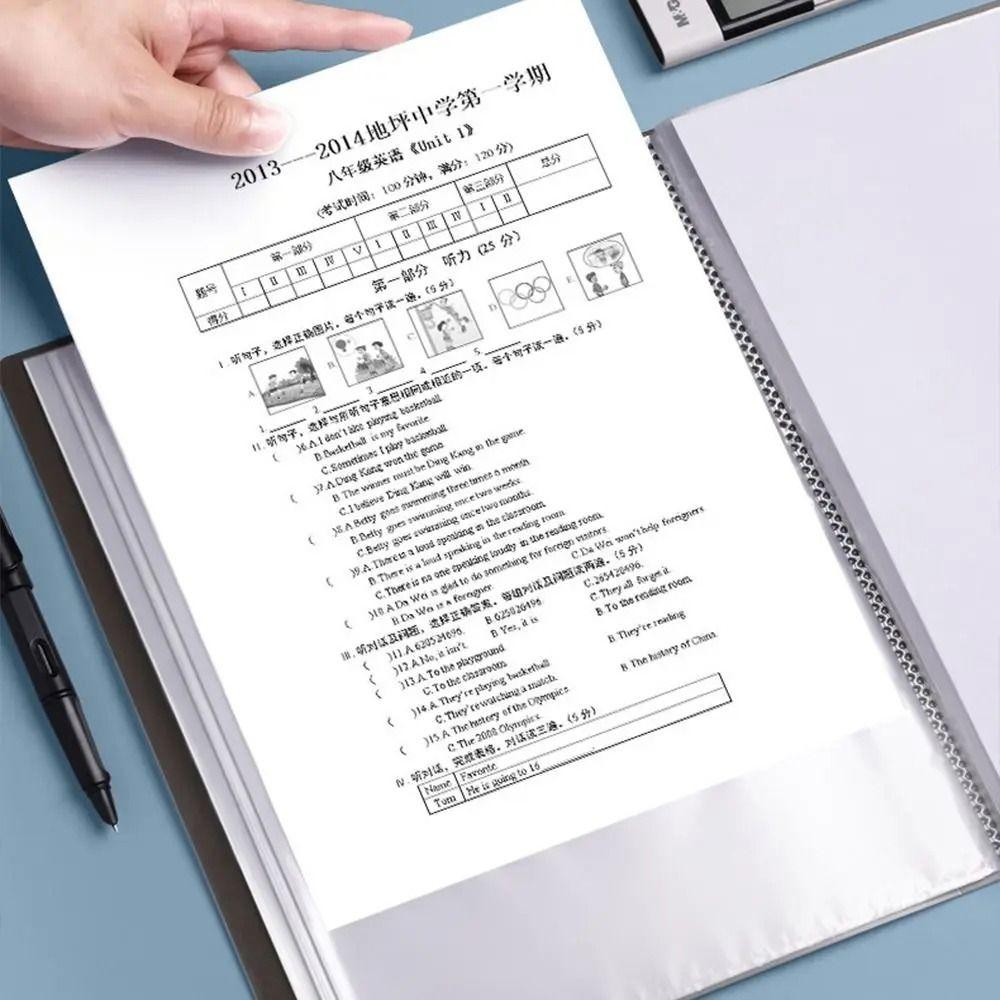 1Pcs Transparent Insert Paper A4 File Folder A4 Document Organizer Bag  for Office School Stationer