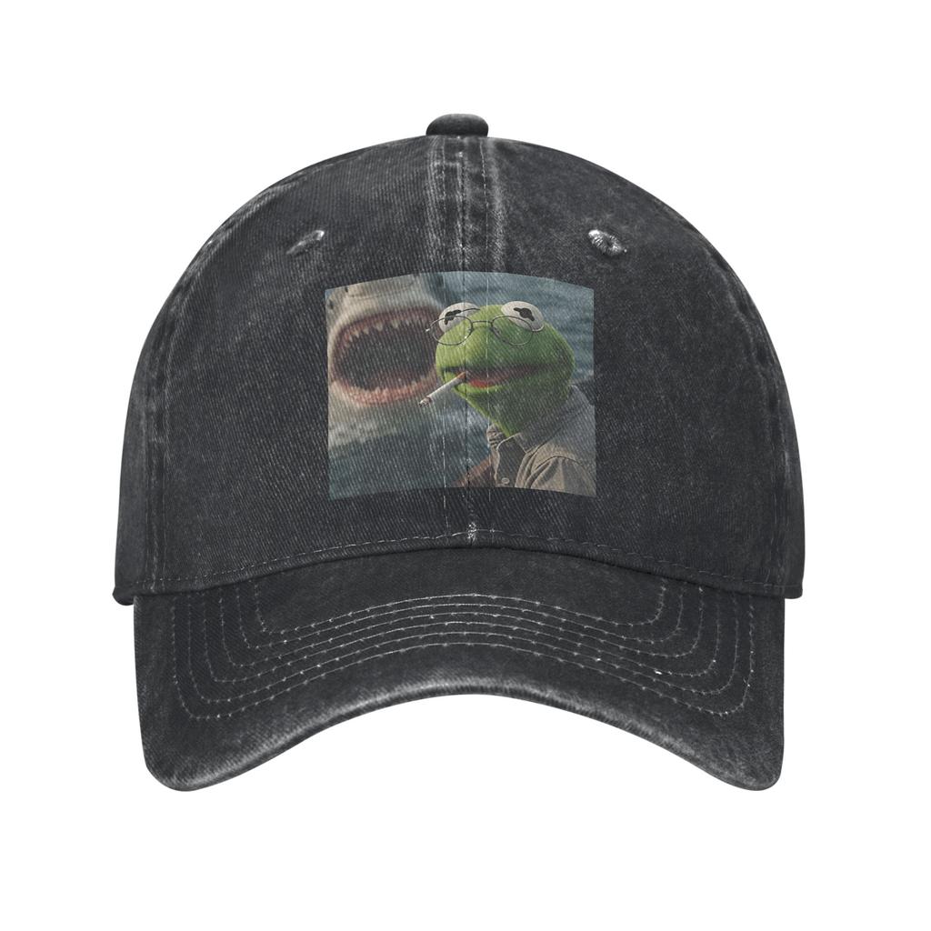 KKermit The Frog Smoking Meme Casual Baseball Cap For UnisexTeens Summer Hiking Fishing Streetwear Sun Visor Snapback Cap