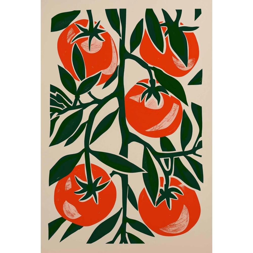 Buntes Poster mit frischem Gemüse, botanischem Gartenmotiv, minimalistischer Kunstdruck auf Leinwand, Wandbild für Wohnzimmerdekoration