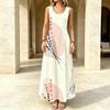 Women's Beach Maxi Dress Loose Sleeveless,Lightweight Breathable Simple Floral,Stylish Elegant Outfit for Daily Casual & Beach Vacation