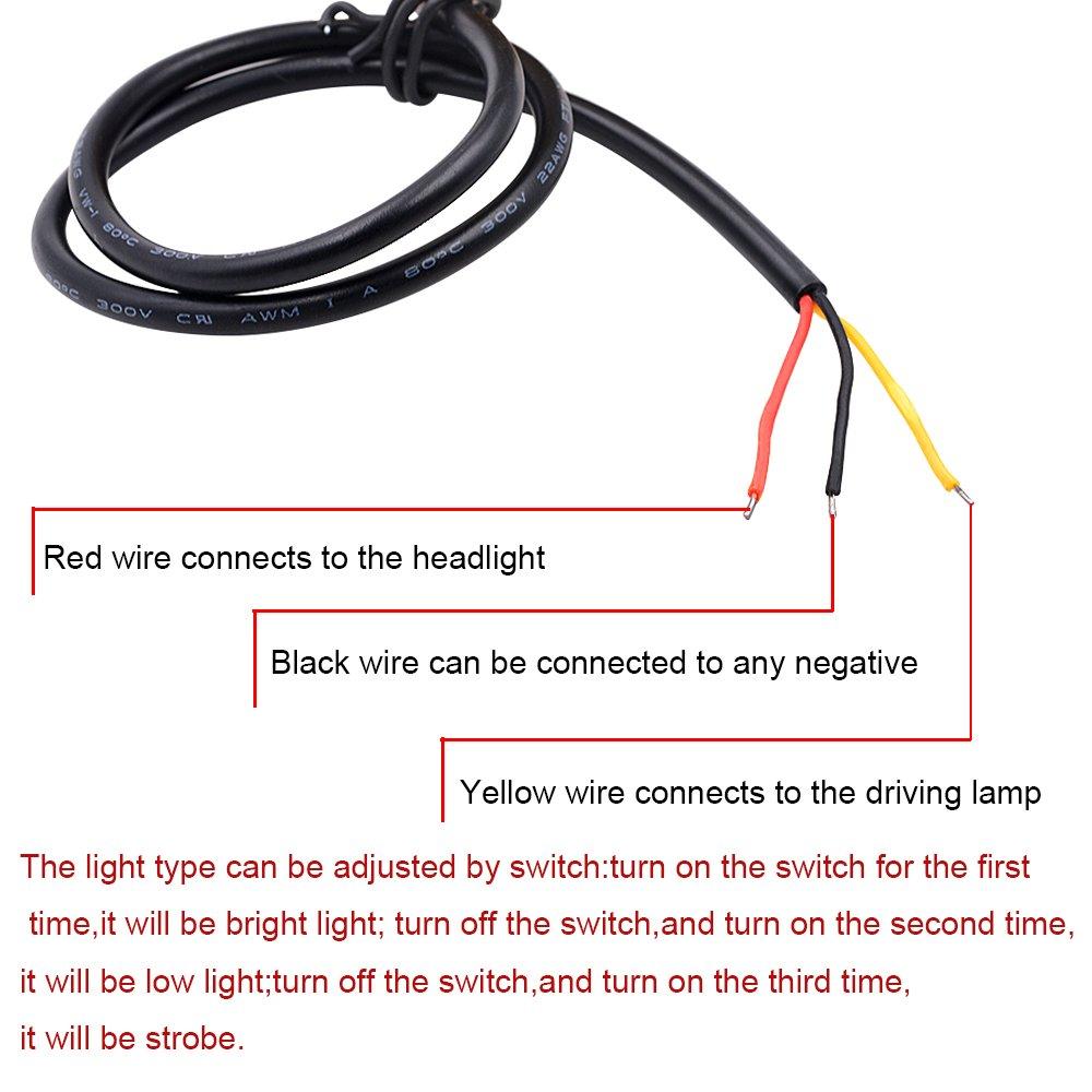 Reikoeppy Bi-Headlight Projector Lens Light with LED Angel Evil Eye Headlight 30W 1200 2H Double Amberment(Pink and Blue)