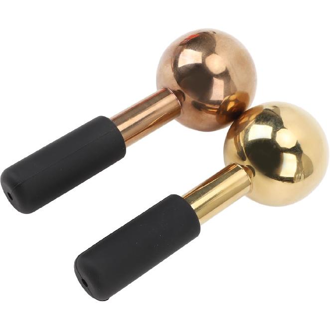 2Pcs Unbreakable Stainless Steel Ice Globes,Cooling Facial Roller Cryo Sticks for Skin Care, Puffiness, Wrinkles, Dark Circles