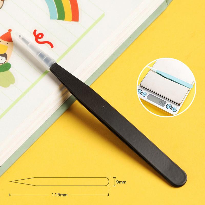 Stainless Steel Colorful Straight Curved Tweezers Pink Blue Purple DIY 1.0mm Eyelash Tweezers Nail Art Rhinestones Picking Tool