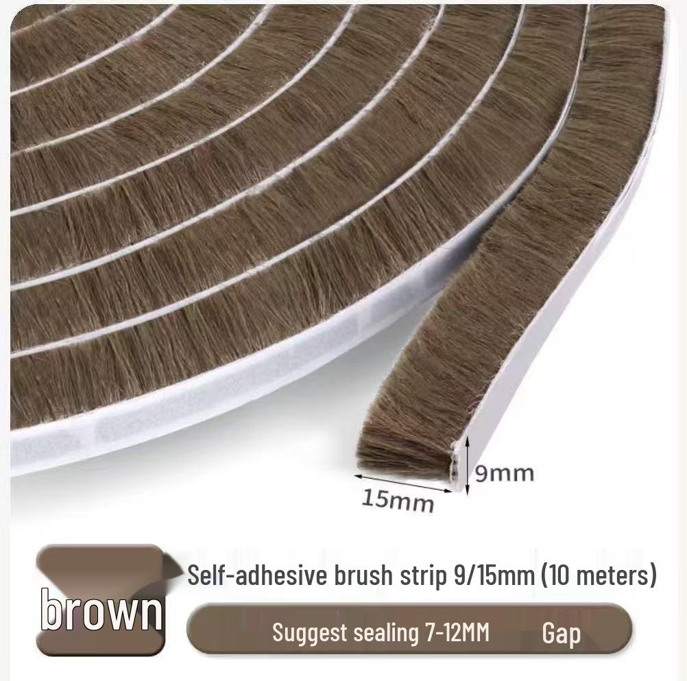Self-Adhesive Soundproof and Windproof Seal Brush Strip for Sliding Windows and Doors
