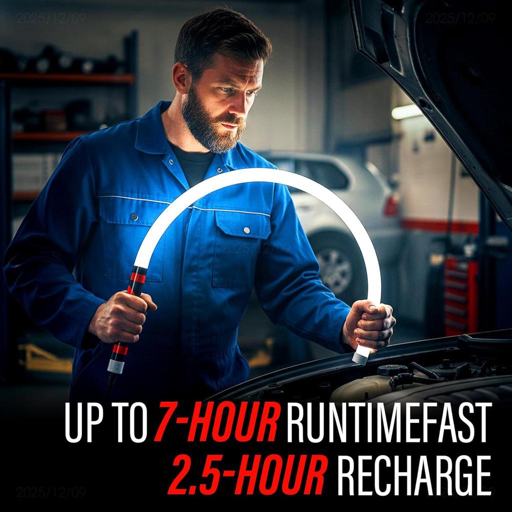 Flexible LED Flashlight Stick,Work Light With High- LED, 3 Brightness Modes, Rechargeable Flexible Light For Mechanics, Car Repairs