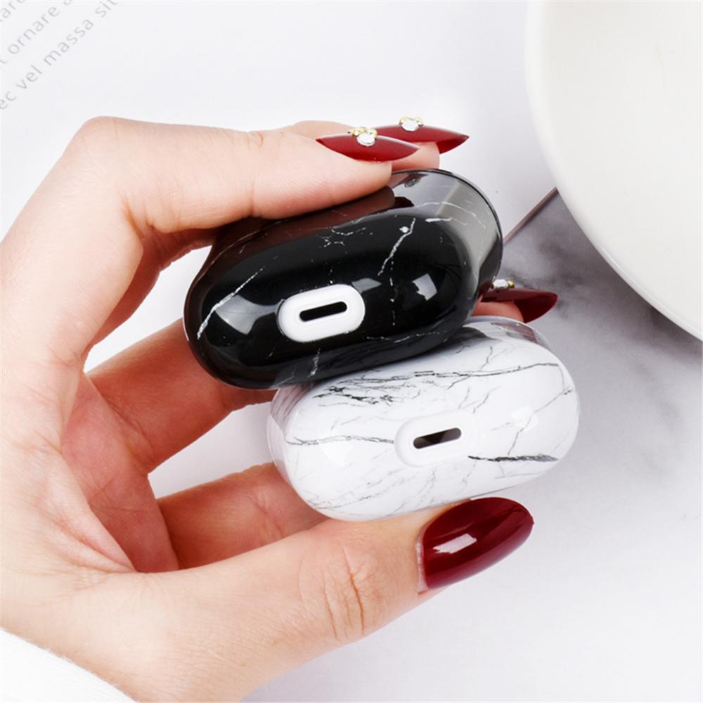 Fashion Charging Box Dust Guard Hard PC Protective Case Cover Bag Shell Marble Stone