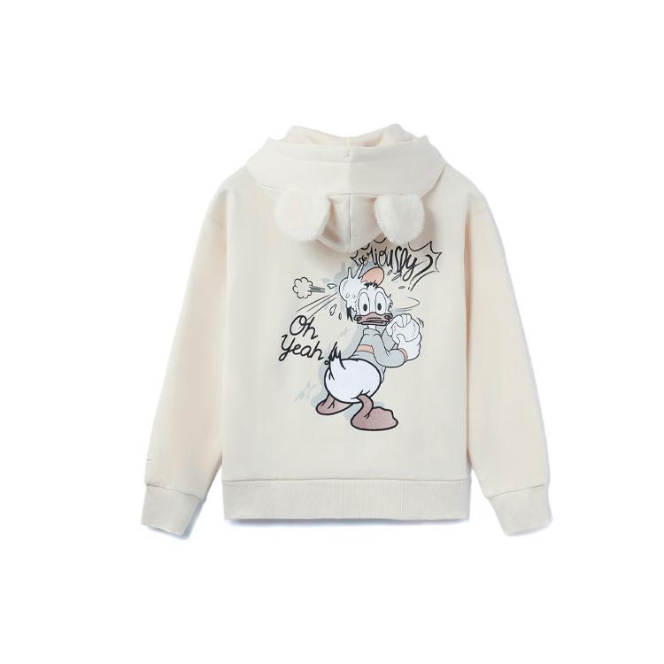Li Ning X Disney Sweatshirts Women's Beige Hooded Thickened Regular AWDR690-7