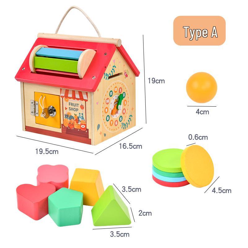 Montessori Busy House: Baby Enlightenment & Educational Unlocking Box with Teaching Aids and Toys
