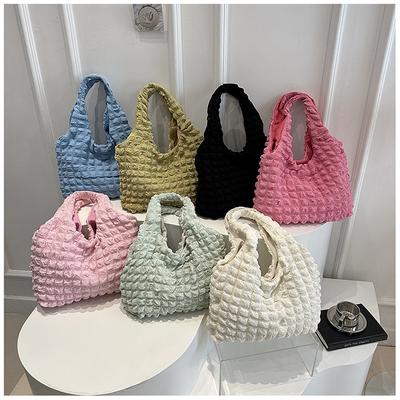1Pz Popolare Quest'Anno Moda Semplice Temperamento Pendolare Pieghettato Borsa Donna Spalla Sottobraccio Portatile Secchiello Borsa Tendenza