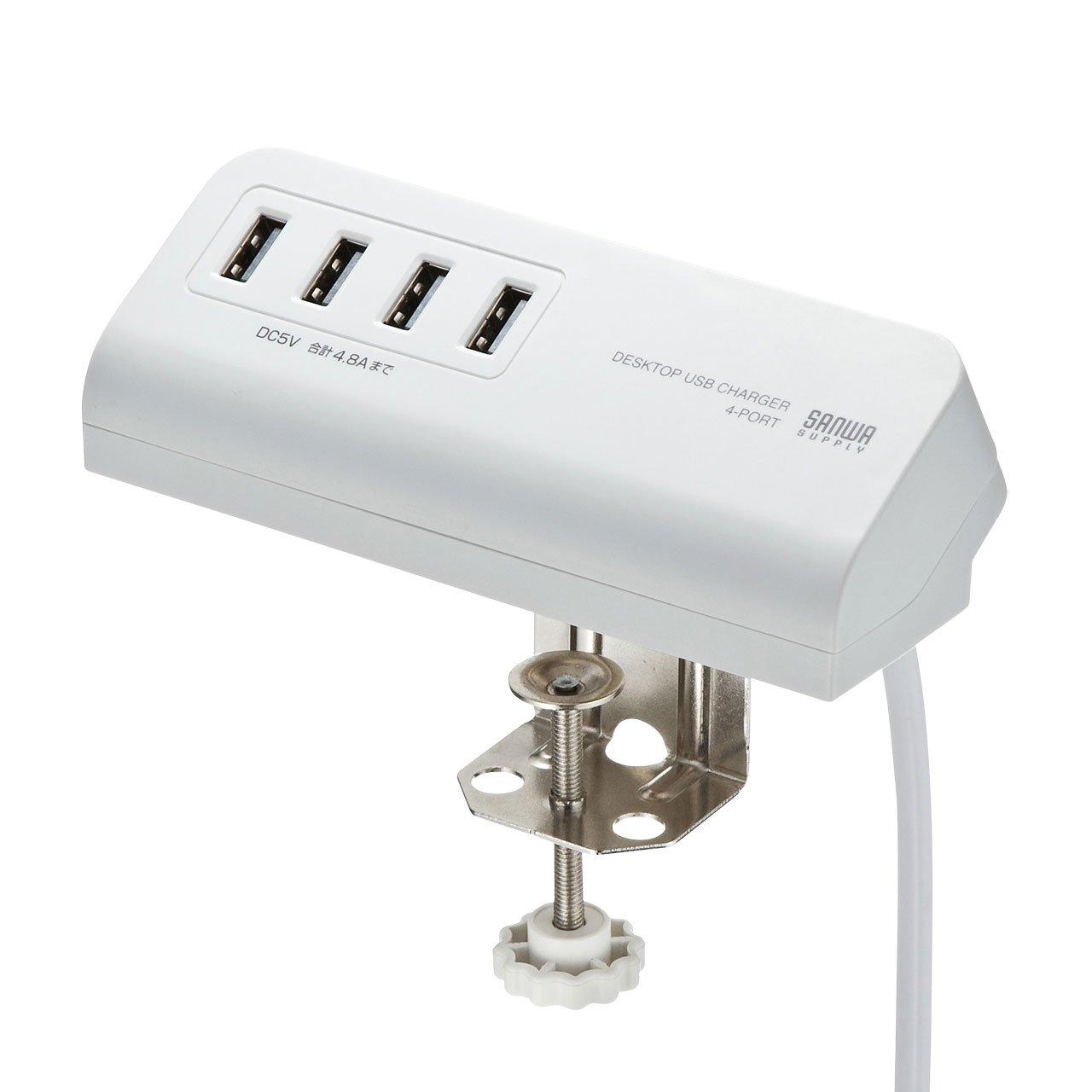 

Sanwa Supply Clamp Type USB Charger A x 4 White (USB Ports) ACA-IP50W білий