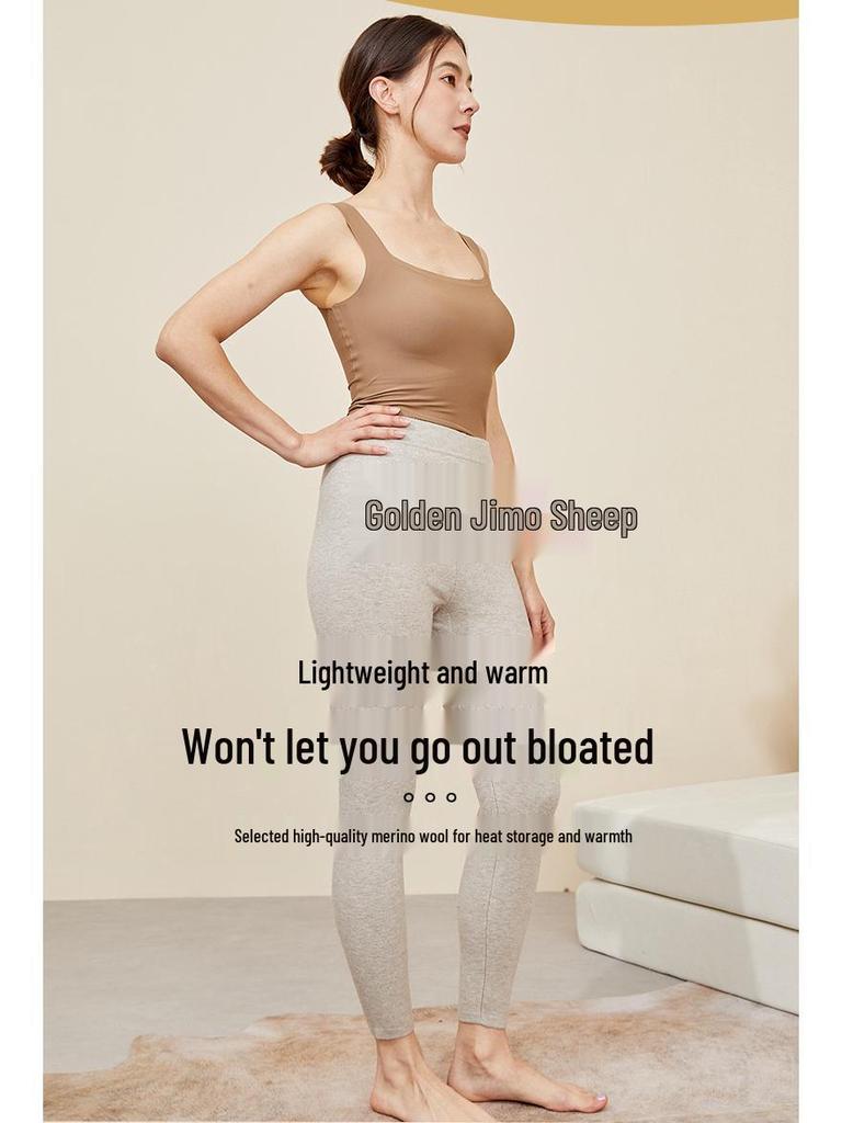 Unisex Double-Layer High-Waisted Wool Cashmere Pants for Autumn/Winter - Thick and Ideal for Middle-Aged and Elderly