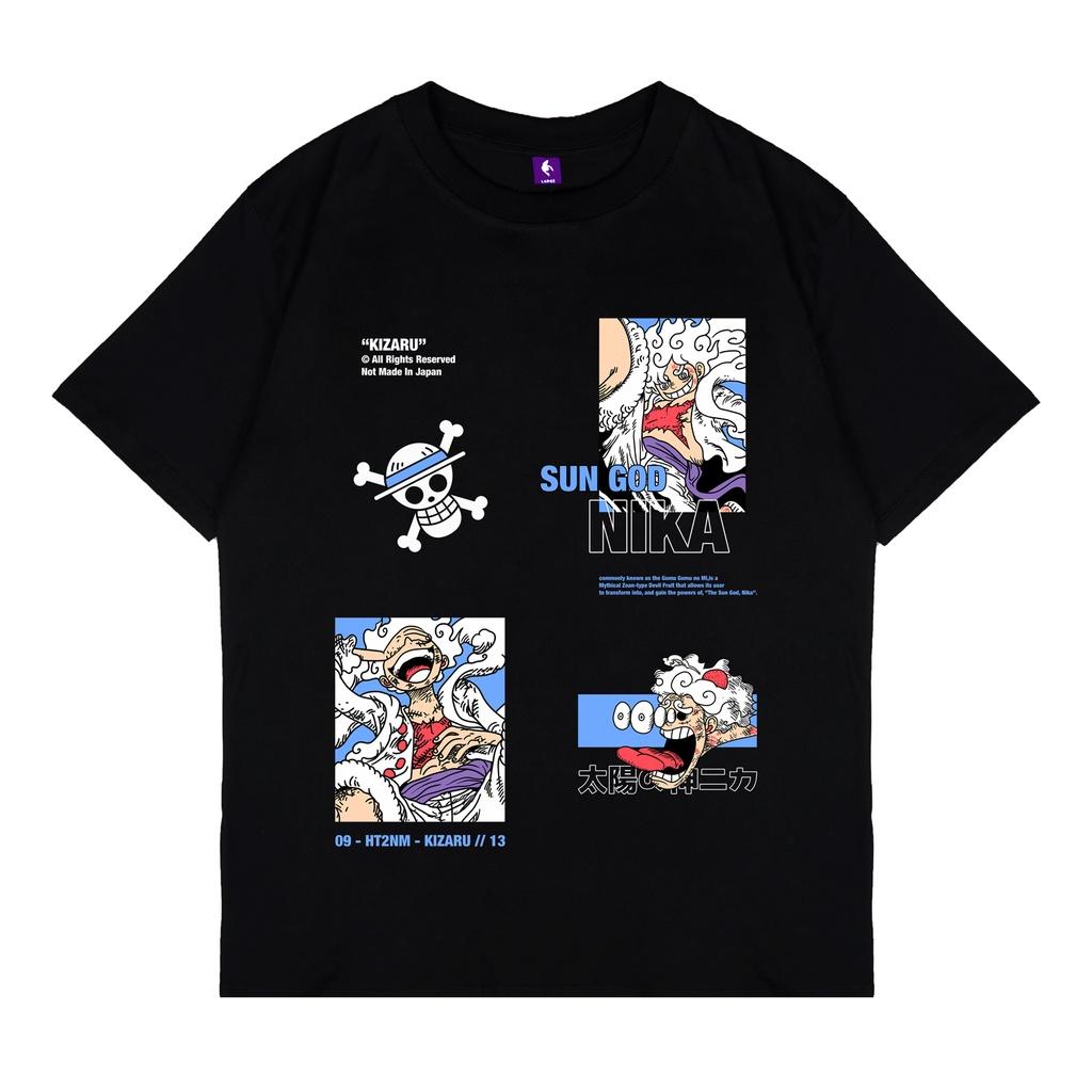 Anime Luffy Men's Cotton T-Shirt 2025 Summer New Retro Fashion Men's and Women's Streetwear