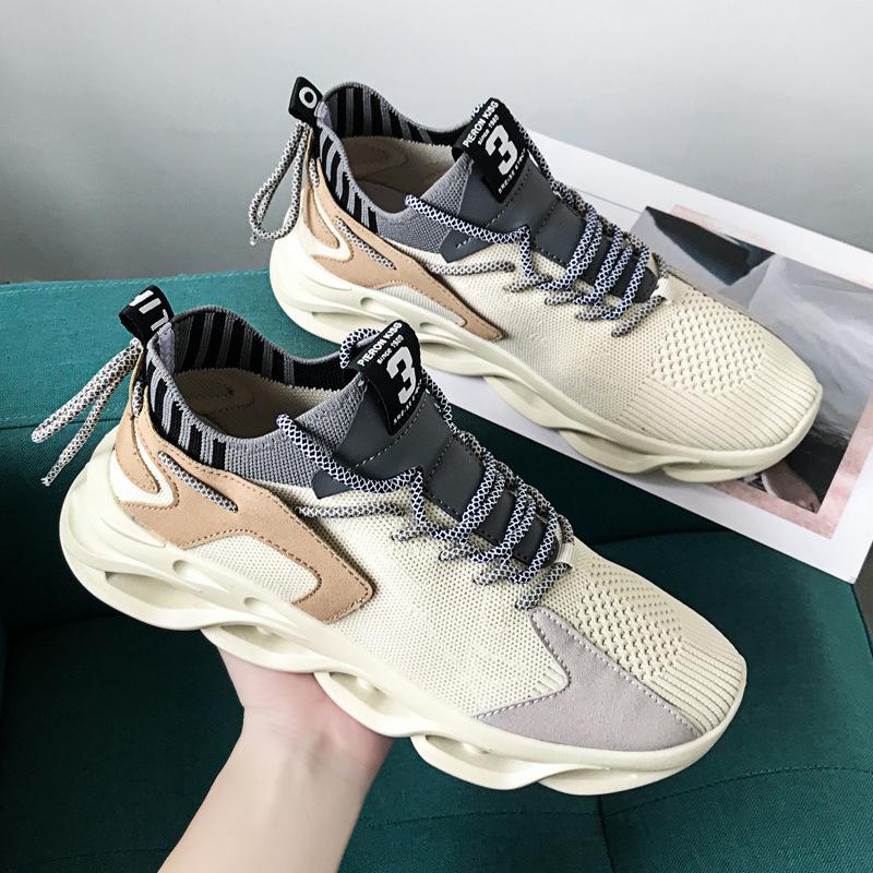 

Large size outdoor shoes men s summer new mesh breathable casual shoes comfortable and lightweight sports running shoes men 46 бежевий