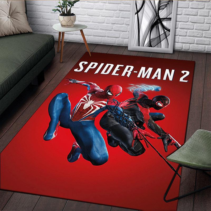 1pc Spider-Man Pattern Area Rug Soft Flannel Floor Mat for Living Room,Office,Bedroom and Carpet,Sofa Coffee Table Floor Mat