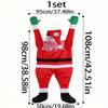 Lezoucí Santa Dekorace - Velký polyesterový Santa pro venkovní/vnitřní vánoční dekoraci. Není potřeba žádná elektřina. Ideální na Vánoce