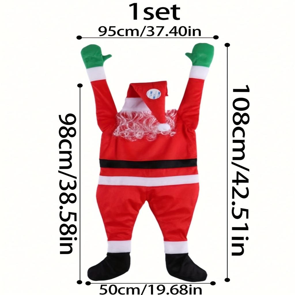 Lezoucí Santa Dekorace - Velký polyesterový Santa pro venkovní/vnitřní vánoční dekoraci. Není potřeba žádná elektřina. Ideální na Vánoce