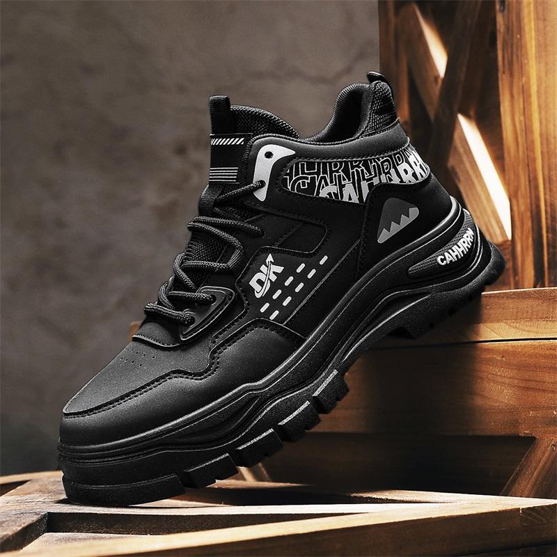 New Men's Classic Four Seasons Fashion High Top Thick Sole Skateboarding Shoes Comfortable Soft Sole Basketball Sneakers