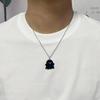 1Pcs Simple Cute Fashion Girl's Personality Black And White Ghost Necklace Cool Niche Pendant Versatile Chain Male Necklace