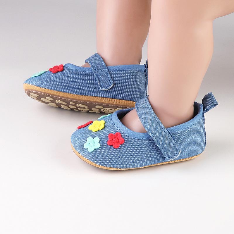 Newborn Infant Floral Princess Soft Sole Shoes for 0-1 Year Old Girls