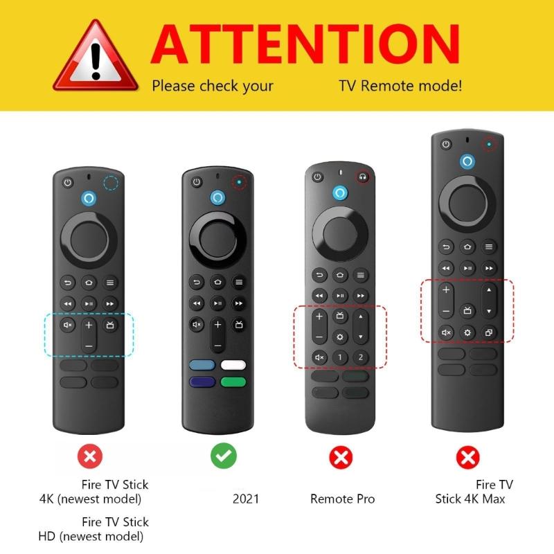 Silicone Remote Cover Shockproof Design AntiScratch NonSlip Grip for TV Stick 3rd Gen/4K Remote Shell Cover Case