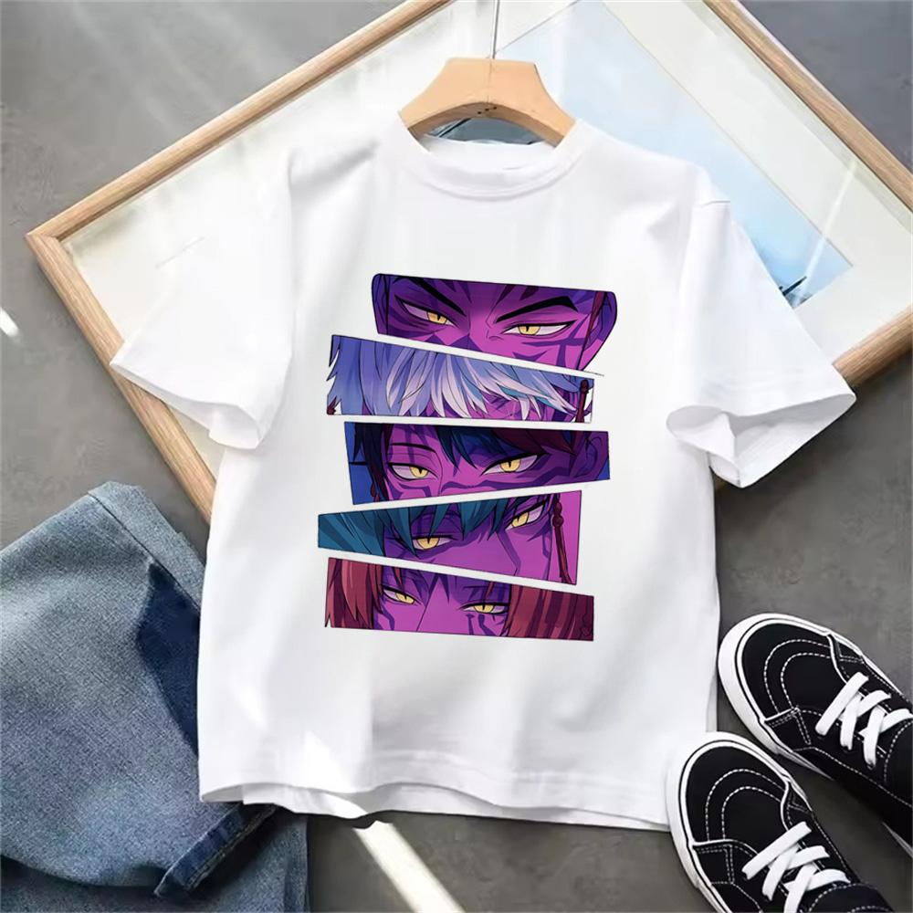 Camiseta Casual Fashion Infantil KPop Caçadores de Demônios Filme Gola Redonda Desenho Animado Meninas Meninos Camiseta Casual Estampa Bebê Roupas de Menina