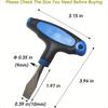 Cacciavite Compatto a T con Testa Piatta e Lama da 10mm – Manico Ergonomico Nero & Blu per Piastre a Rilascio Rapido, Treppiedi per Fotocamere