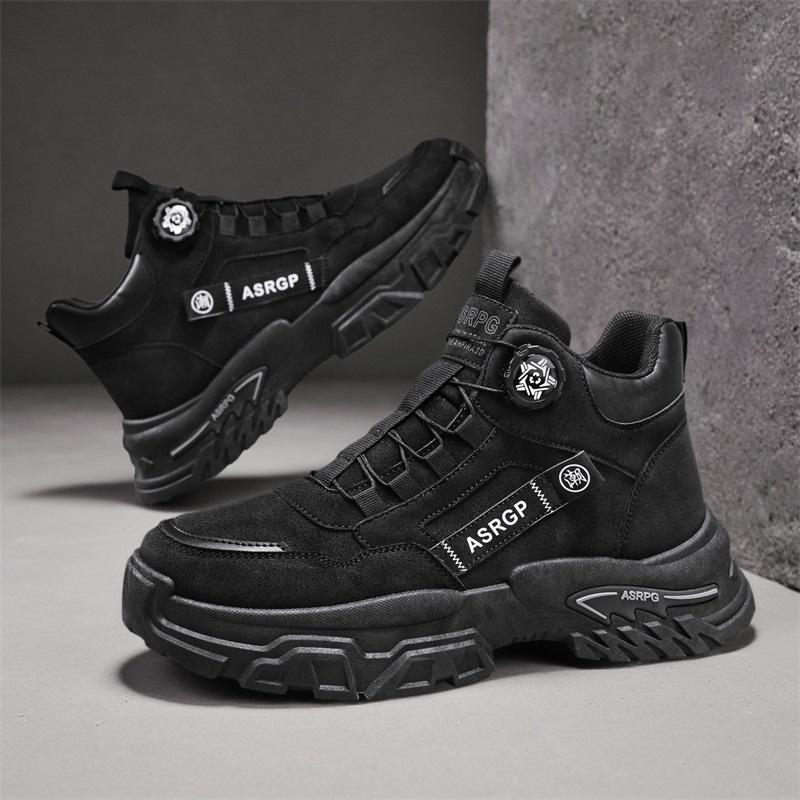 New Men's Fashion Casual High Top Sports Shoes Students Thick Sole Comfortable Sneakers Boys Male Classic Breathable Basketball Shoes