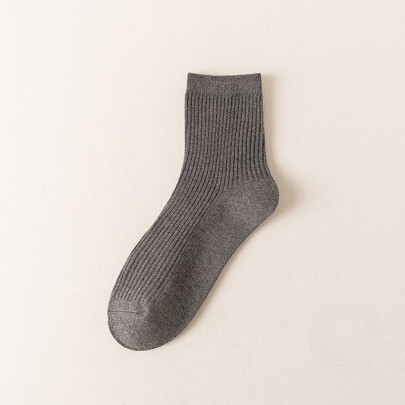 Men's Mid-calf Socks, Spring and Autumn Sports Anti-odor Long Calf Socks, Four Seasons Thin Double-needle Classic Long Socks