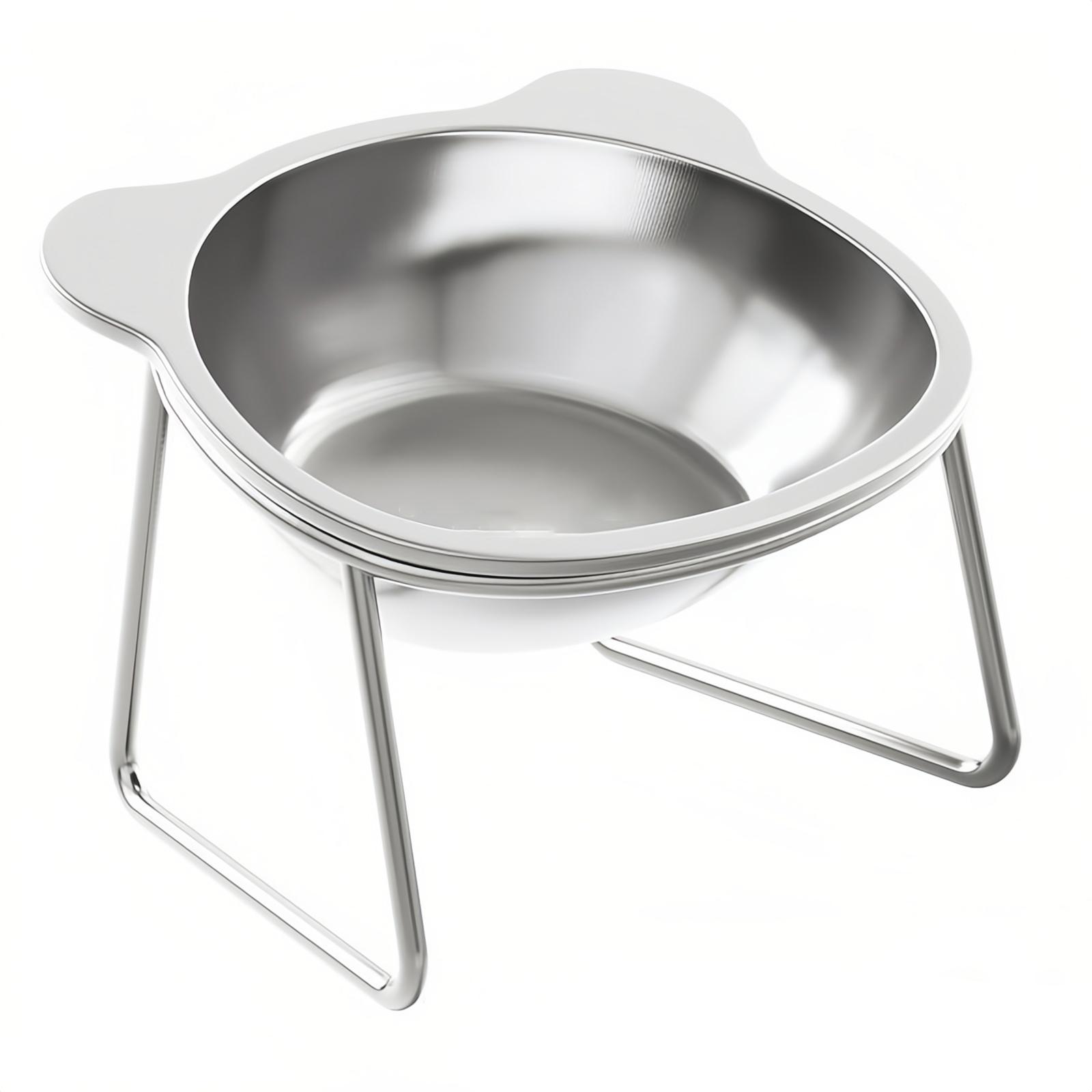 

Elevated Cats Bowl Stainless Steel Cats Food Bowl With Metal Stand Beard Friendly,Raised Food Water Dish For Dog Cats One Size