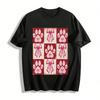 Heart Paw Print Bow Plaid Print Casual Top Pure Cotton T-shirt
