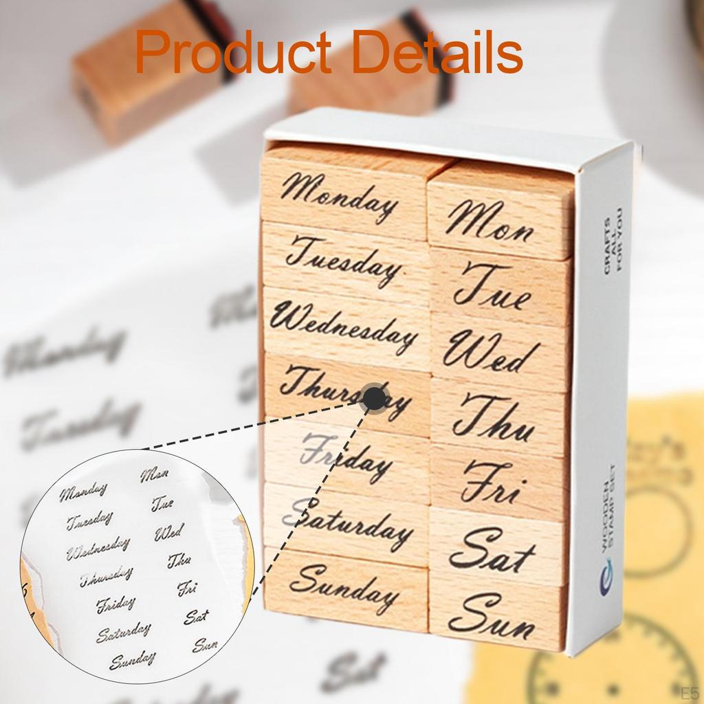 1 Box of Decorative Patterned Wooden Stamps for Crafts