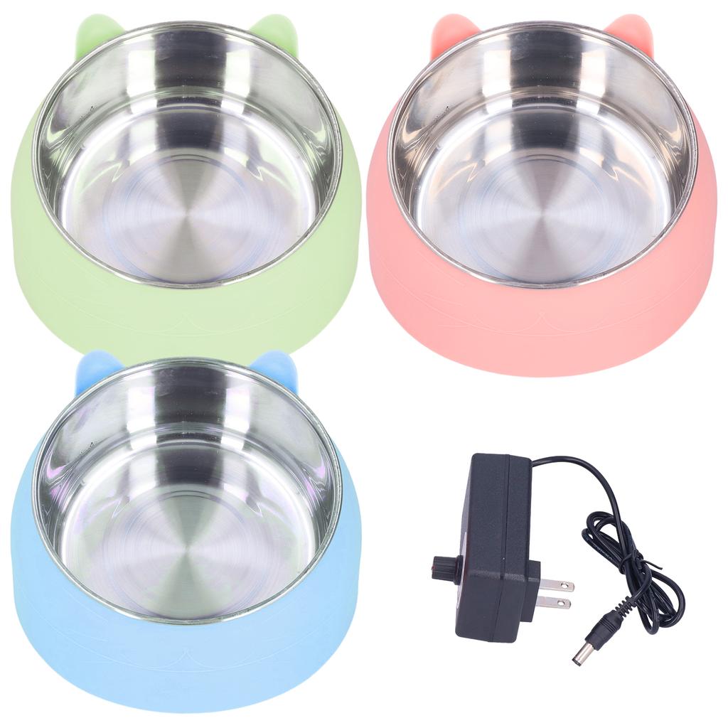 Cat Basin Pet Heating Bowl Nordic Stainless Steel To Cervical Spine Constant Temperature Cat Food Bowl Pet Heating Bowl