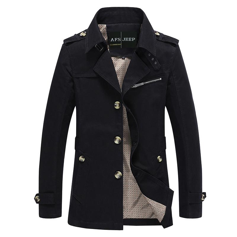 Autumn Men'S Medium And Long Jacket Youth British Fashion Slim Casual Trench Coat Men