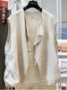 2026 Women's Spring/Summer Layered Pure Linen Vest Shawl - High-End Sleeveless Jacket
