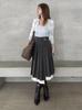 Pleated Layered Midi Skirt SWFS255101GRY0