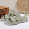 Sandali Bassi a Infradito da Donna Taglie Forti, Scarpe Casual Moda con Lavorazione Intrecciata, Sandali Bassi Estivi a Fascia Singola per Donna