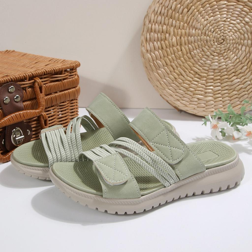Sandali Bassi a Infradito da Donna Taglie Forti, Scarpe Casual Moda con Lavorazione Intrecciata, Sandali Bassi Estivi a Fascia Singola per Donna